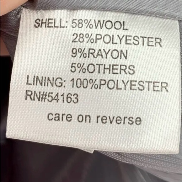 Designer Calvin Klein Womens Gray Wool Blend Long Sleeve Tie Front Coat Sz S-M - Picture 16 of 17